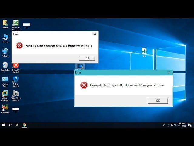 Fix This Application requires DirectX Version 8.1 or Greater to run on Windows 10 (100% Works)