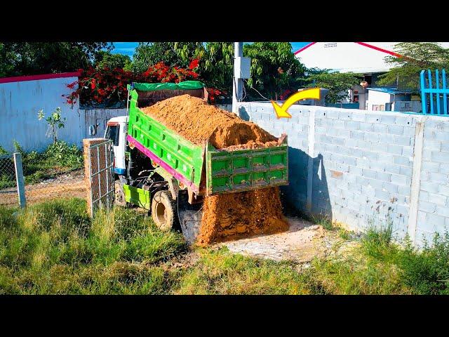 Start a New Project! Fill Land​ to Build House by Bulldozer & 5Ton Truck Pushing Soil Completed 100%