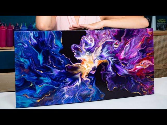 50 Shades of PURPLE HUGE, Contrast & UNIQUE Composition Acrylic Pouring - Fluid Art ~ Abstract Art