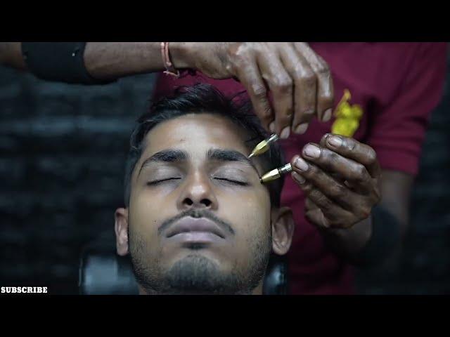 Old School Barber Doing ASMR Pin Pen Head Massage For Deep Sleep | Scratching & Tapping ASMR Massage