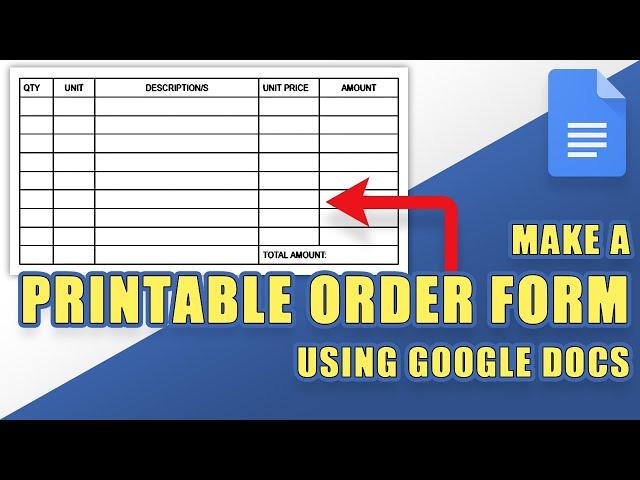 How to Create a (Custom & Printable) ORDER FORM in Google Docs (Easily!)