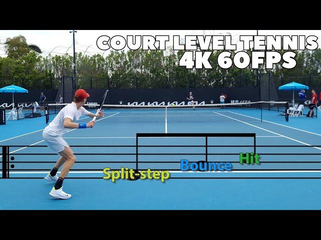 Jannik Sinner Rhythm Audio Cues  for better Timing | Split-Step, Bounce & Hit cues at Court Level