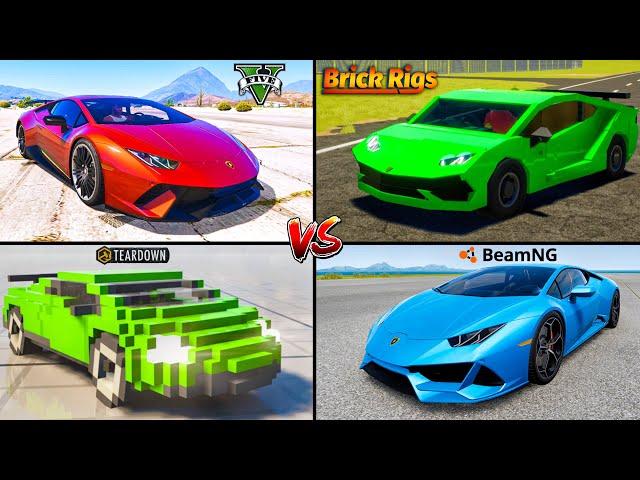 LAMBORGHINI - GTA 5 VS BRICK RIGS VS TEARDOWN VS BEAMNG.DRIVE - WHICH IS BEST?