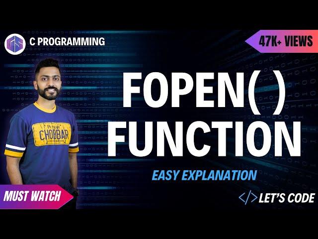 fopen() function in file handling | Opening, reading, appending, writing a file