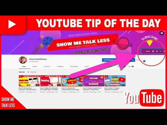 How To Add Social Media Links To Your Youtube Channel Art | YouTube Tip Of The Day