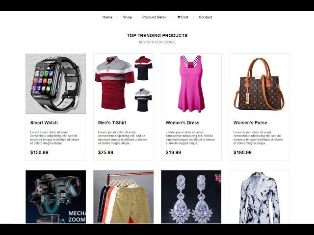 Complete Fashion Store Using Html CSS JavaScript | Source Code