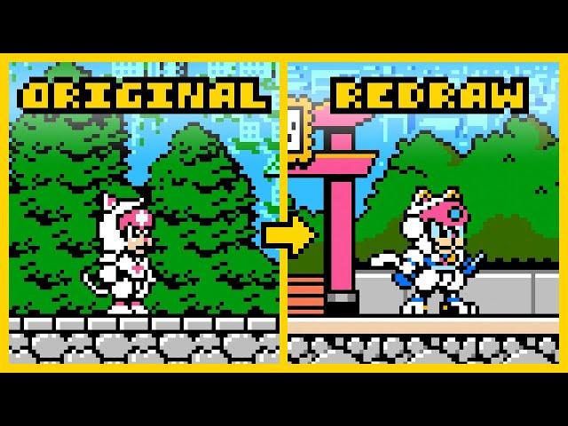 Redrawing an NES game! | Samurai Pizza Cats (Kyatto Ninden Teyandee)