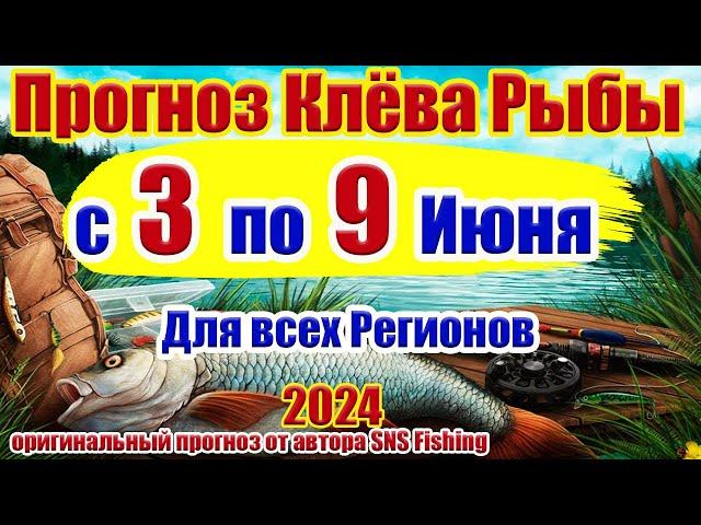 Прогноз клева рыбы на неделю с 3 по 9 Июня Прогноз клева рыбы Лунный Календарь рыбака