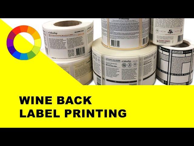 Wine back label printing