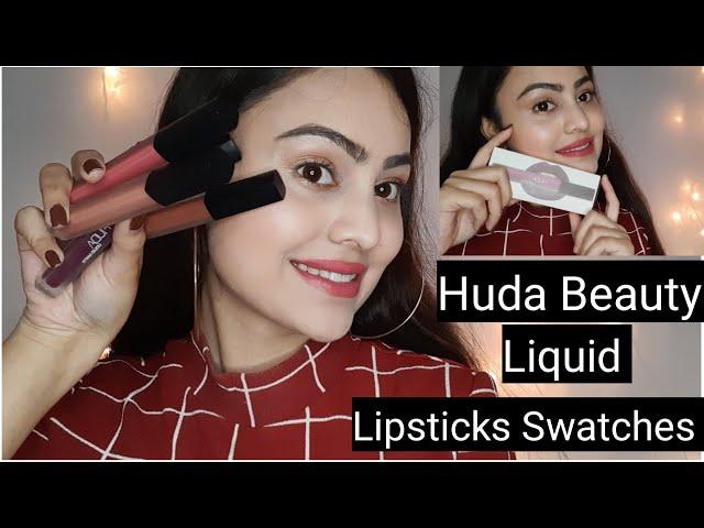 Huda Beauty Liquid Lipstick Swatches Reviews | Siddhee Singh