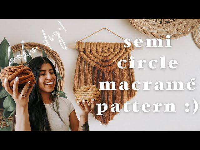 TUTORIAL ~ semi circle macrame with color | half moon color wall hanging | easy to follow