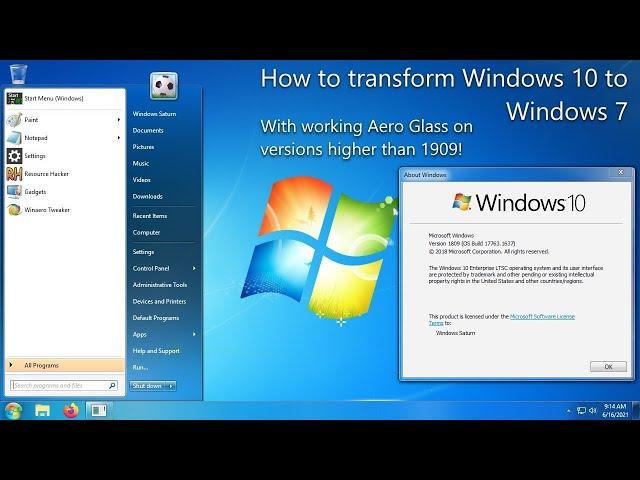 How to make Windows 10 look like Windows 7 (with working Aero Glass) [REUPLOAD]