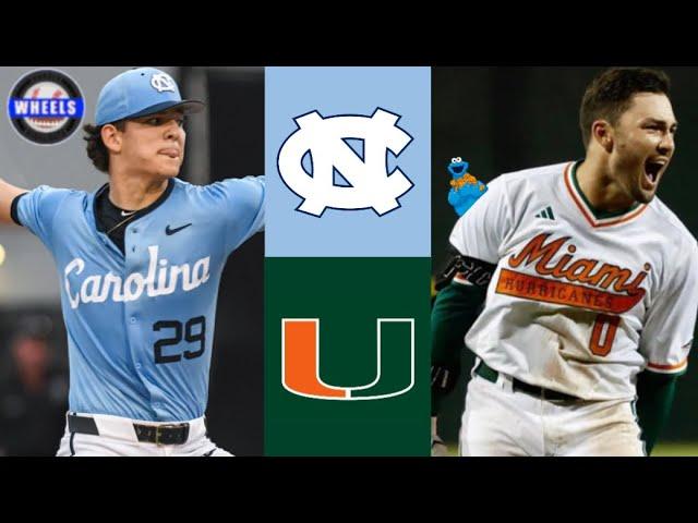 #15 North Carolina vs Miami Highlights (Game 2) | 2024 College Baseball Highlights