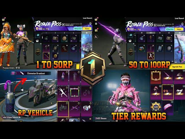 ROYAL PASS A1 | 1 TO 100RP LEAKS | UPGRADE GUN | RP EMOTES | RP VEHICLE | TIER REWARDS |KILL MESSAGE