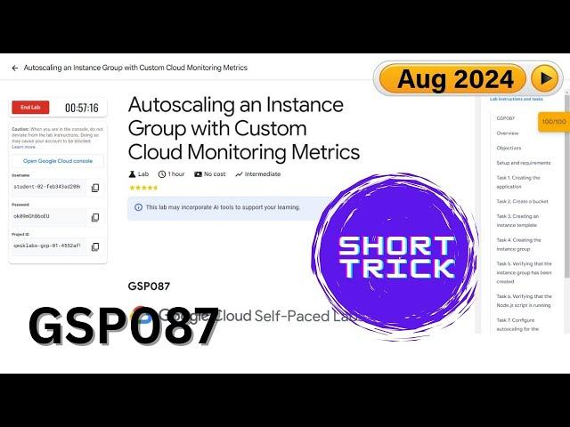 [2024] Autoscaling an Instance Group with Custom Cloud Monitoring Metrics | #GSP087 | #qwiklabs