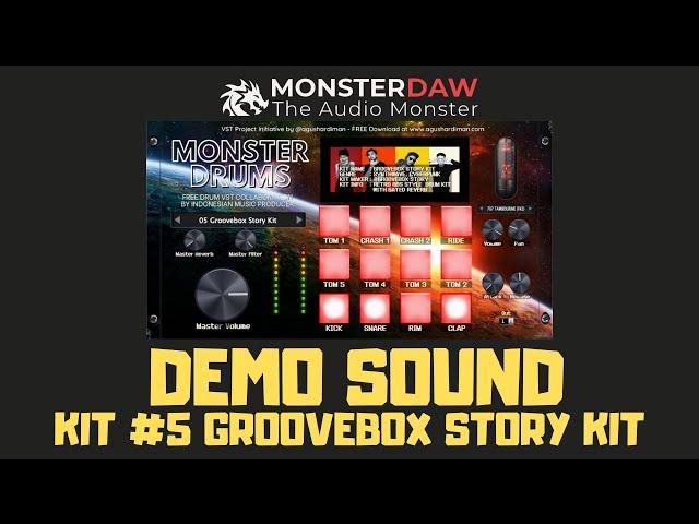 FREE SYNTHPOP VST from #MonsterDrumVST Kit #5 Groovebox Story Kit | www.MonsterDAW.com