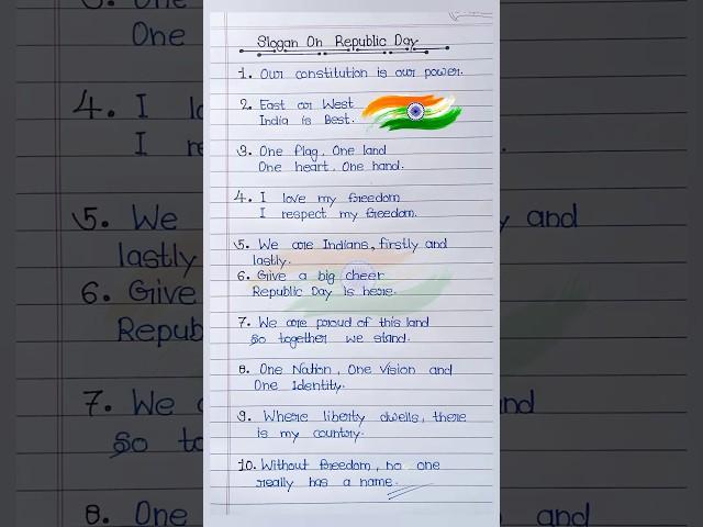 Slogans On Republic Day In English 2023 || Republic Day Slogans #shorts #kesharwanistudy