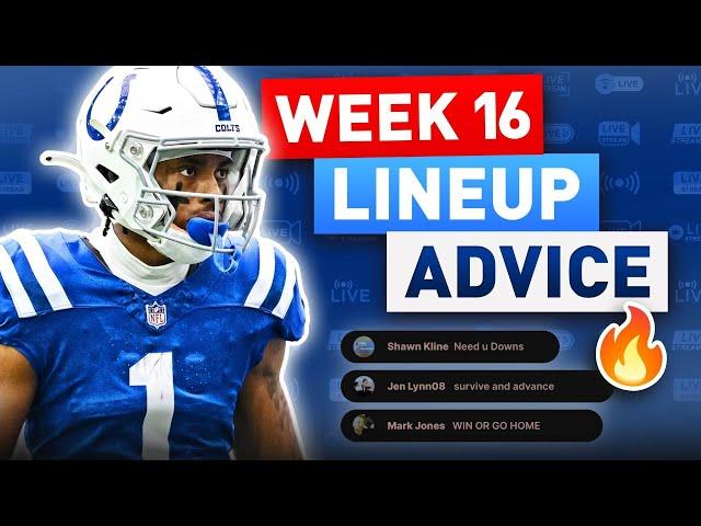 Fantasy Football Week 16 Lineup Advice | NFL Inactives, Injuries & Start/Sit Decisions (2024)