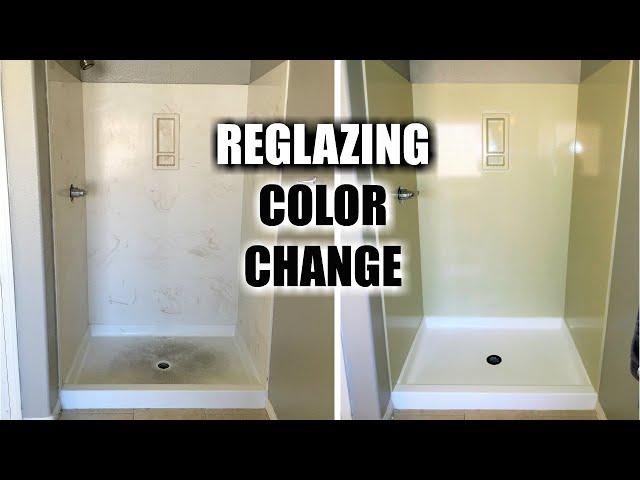 BATHTUB & SHOWER Reglazing | Refinishing a Bathtub and Shower in New Color | Before & After