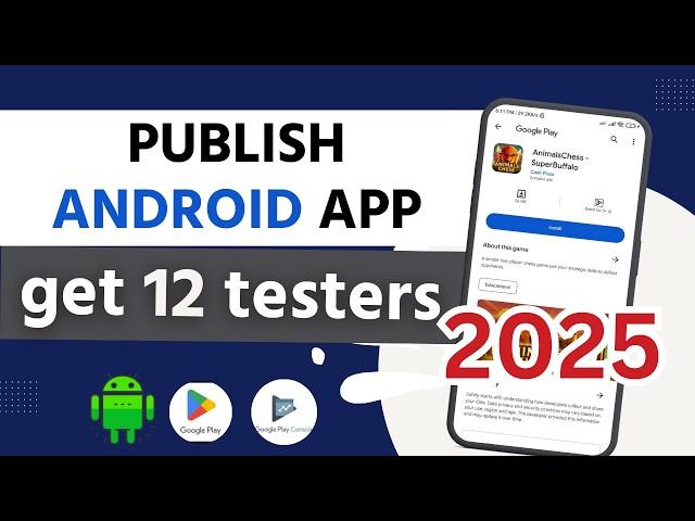  2025 UPDATED | how to publish app in google play console | 12 testers for closed testing android