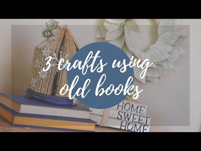 3 EASY but Awesome Crafts using old Books! (Upcycling Books and DIY Paper Projects Tutorial)