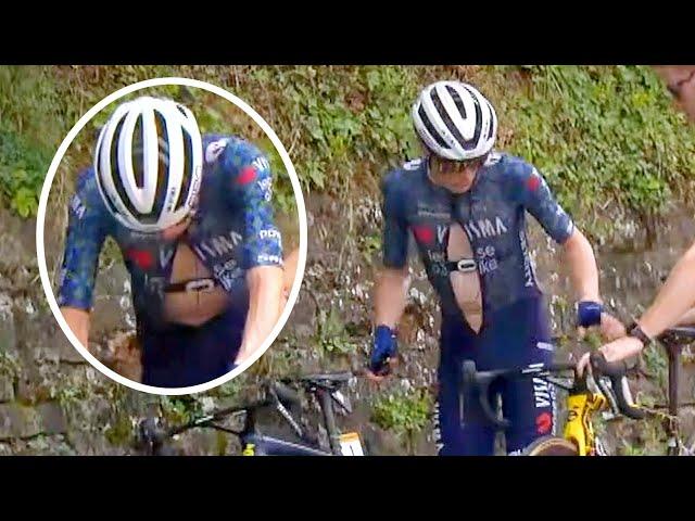 Jonas Vingegaard has a STRANGE Clothing Malfunction? Tour de France 2024 Stage 1