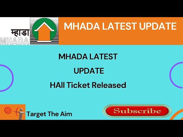 MHADA LATEST UPDATE | MHADA HALL TICKET DOWNLOAD