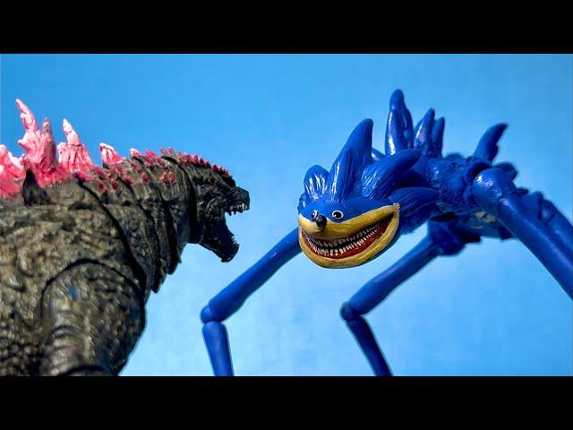 EVOLVED GODZILLA VS SHIN SONIC Stop Motion battle