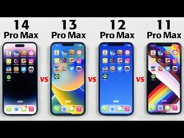 iPhone 14 Pro Max vs iPhone 13 Pro Max vs iPhone 12 Pro Max vs iPhone 11 Pro Max SPEED TEST| OMG 