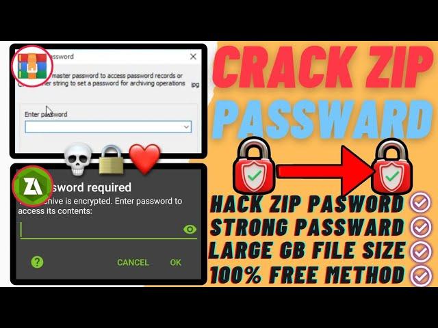 Crack Large zip file password || strong Passward recovery in 1 mint|| Open file without Passward