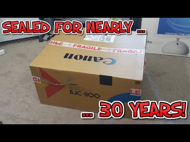 Unboxing & Testing A 30 Year Old, Sealed, New In Box Bubble Jet Printer! WORKING?  Canon BJC-800 Pt1