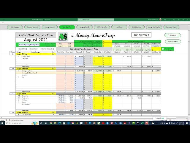 TheMoneyMouseTrap - Spending Plan Sheet