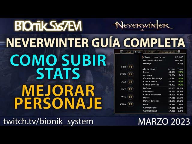 How to Raise Stats COMPLETE GUIDE Neverwinter Upgrade Character 2022 Ratings Rework DPS TANK HEAL