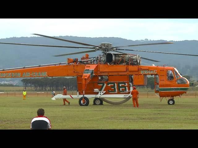 Sikorsky-Erickson Air Crane - 'Incredible Hulk' - Start up & Take Off