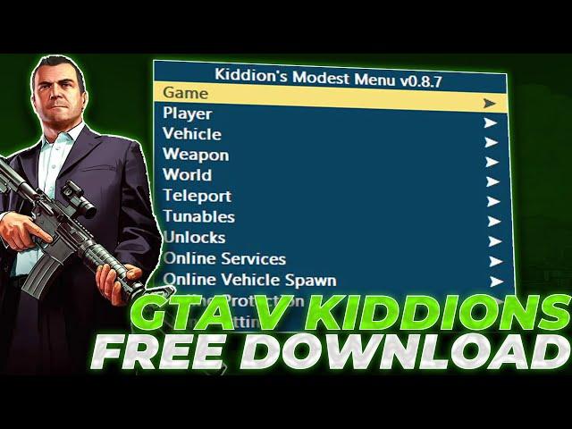 KIDDIONS MOD MENU | DOWNLOAD TUTORIAL | NEW BEST GTA V ONLINE HACK 2024 |  UNDETECTED | GTA 5 FREE