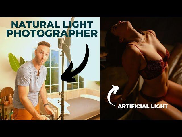 NATURAL LIGHT Boudoir Photographer tries ARTIFICIAL LIGHTS for a Boudoir Shoot - Zhiyun G200