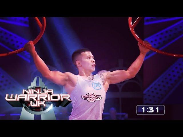 Deren Perez is the first to beat Crazy Cliffhanger | Ninja Warrior UK