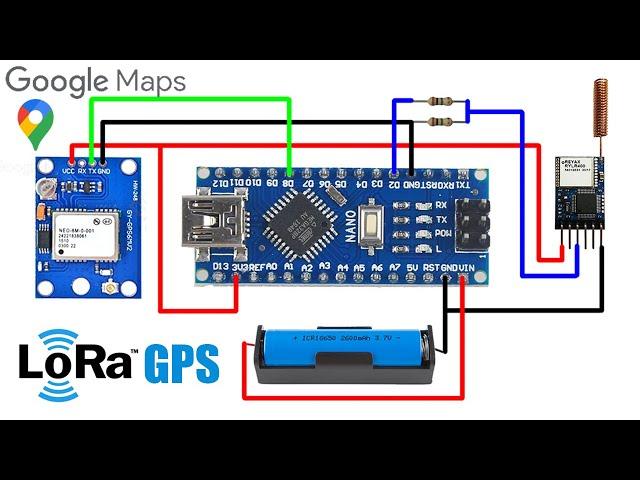 LoRa GPS Tracker Project with Google Maps - Arduino ESP8266 RYLR406