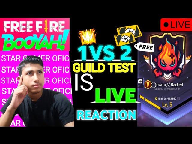 FREE FIRE LIVE 1 VS 1 GUILD TEST CUSTOM ROOM GUILD TEST #freefire #live #guildtestlive