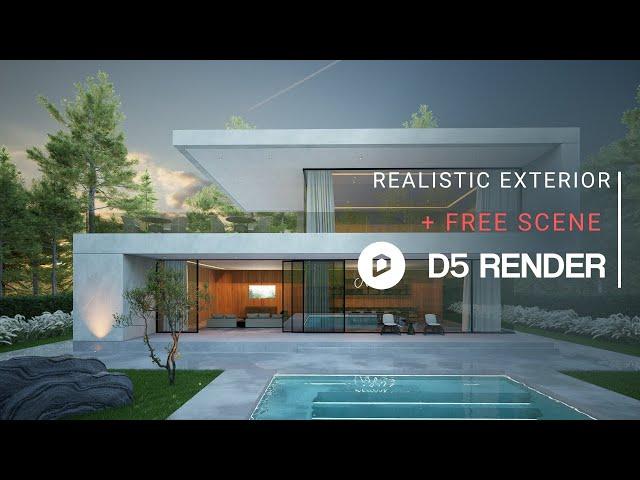 Realistic Exterior Render with D5 Render | Private House 314 | Downloadable Project File Included