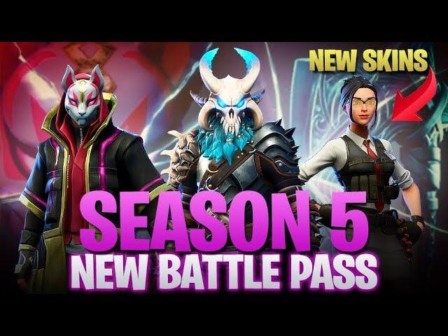 Fortnite Season 5 Full Battle Pass Inside Look! New Map, New Skins, New Vehicles!