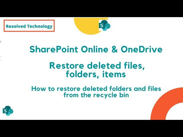 Restore deleted files from Recycle bin