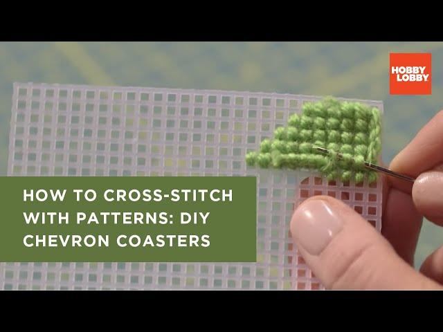 How to Cross-Stitch with Patterns: DIY Chevron Coasters | Hobby Lobby®