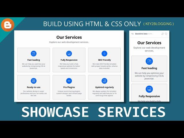 How to Showcase Services or Categories in Grid layout | ( Blogger Customization )