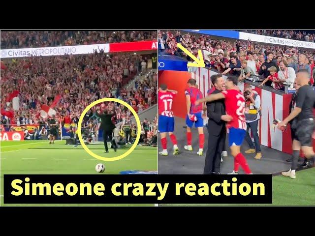 D.Simeone crazy reaction after winning their match against Real Madrid