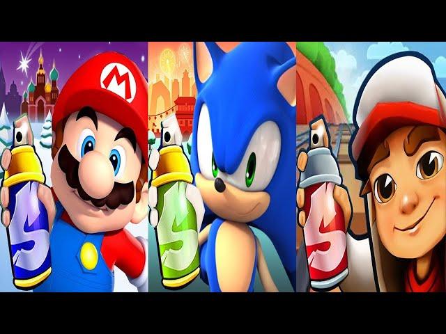 Subway Surfers Classic 2024 vs Sonic vs Super Mario Subway Run Gameplay HD