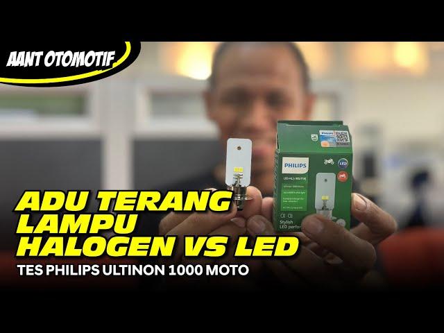 HASILNYA WOW...!!! Adu Terang Lampu Halogen vs LED Philips Ultinon 1000 Moto