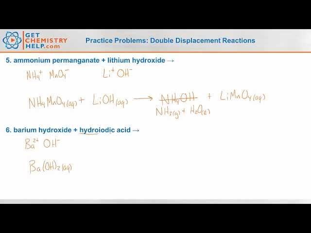 Chemistry Practice Problems: Double Displacement Reactions