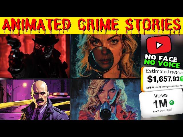 Create A Faceless Animated Crime Stories Channel Using Free AI Tools In 10 Mins.