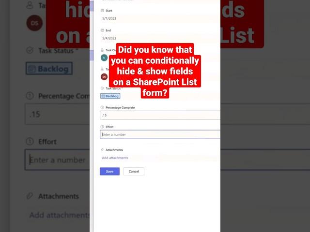 Show Hide Columns In SharePoint List Form #shorts